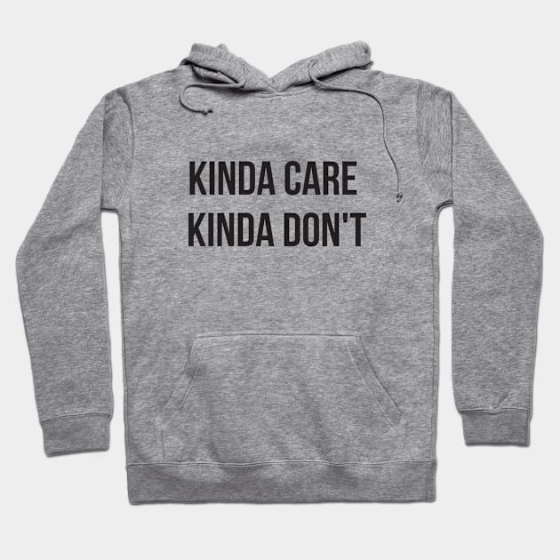 Kinda Care Kinda Don't Funny Hipster Hoodie by RedYolk